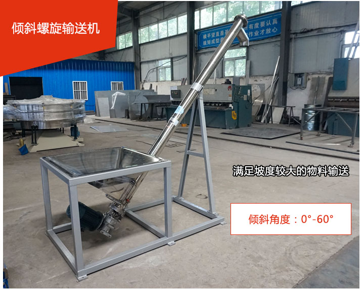 傾斜螺旋輸送機可用于60°范圍內(nèi)輸送散狀物料、不回流